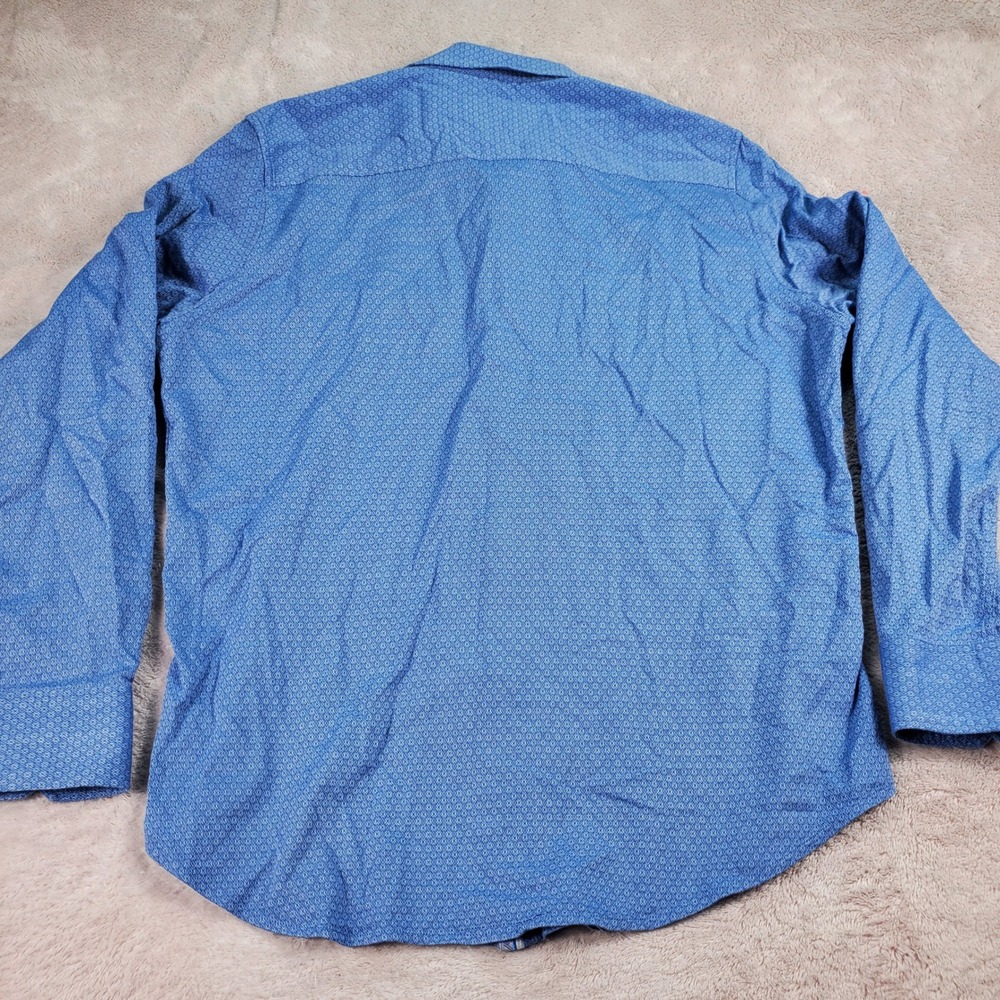 Robert Graham Mens XL Blue Geometric Textured Button Down Shirt Classic Fit‎ - Picture 7 of 7